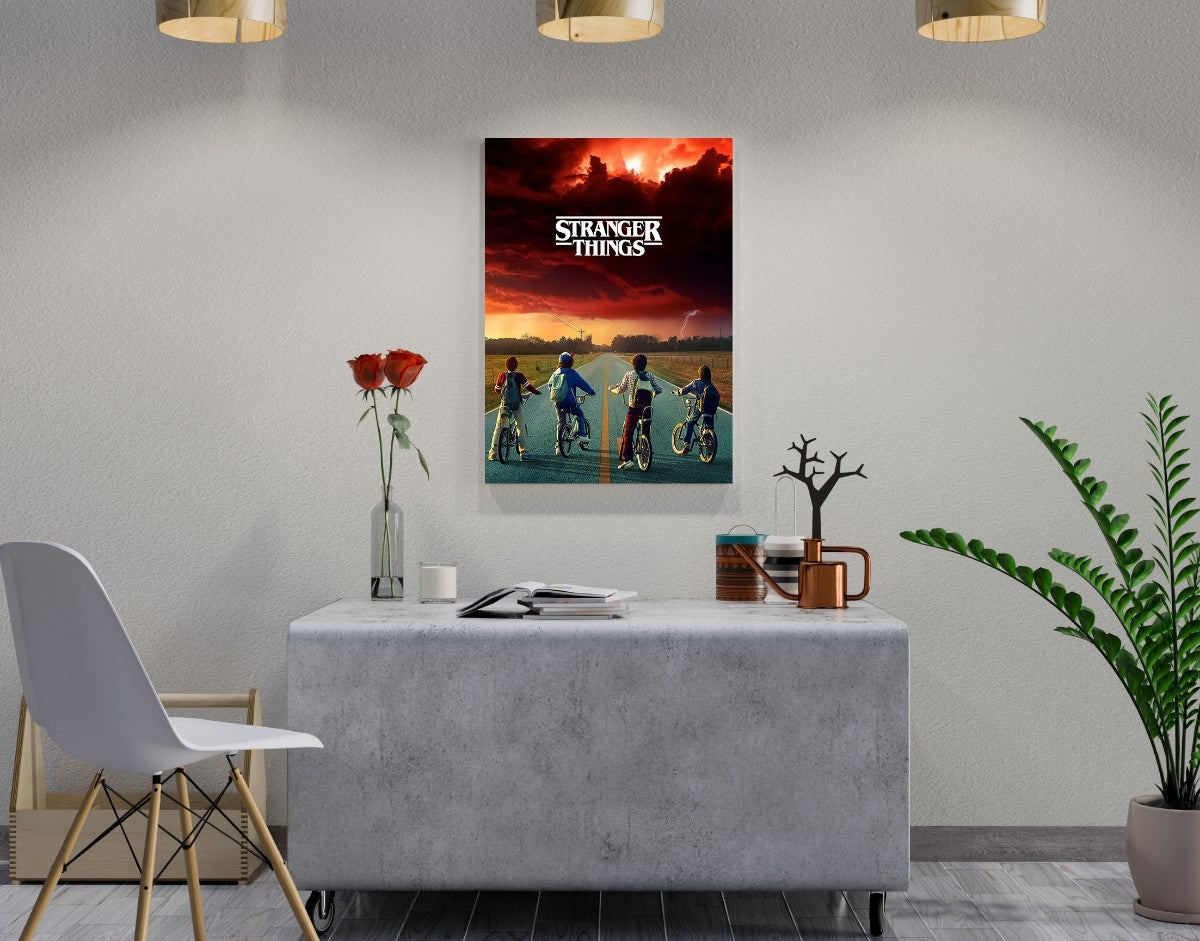 "THE HAWKINS BOYS- STRANGER THINGS" -Shiny & Sturdy Metallic Poster Art That Pops & Sticks