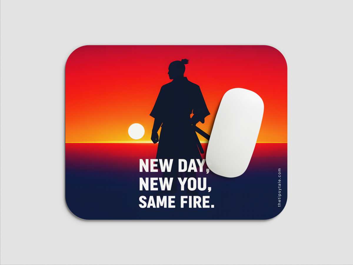 "NEW DAY, NEW YOU, SAME FIRE" Mousepad: Enhance Your Workspace with Style