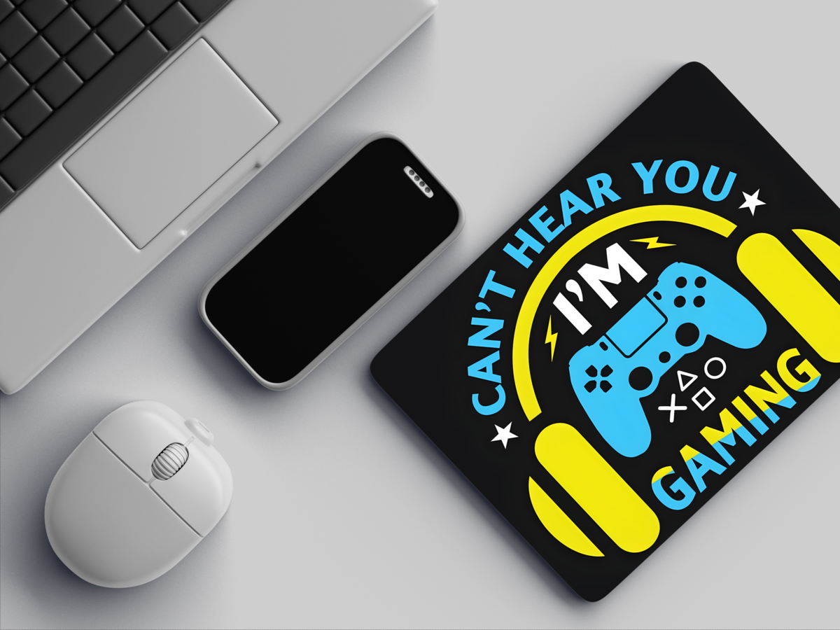 "CAN'T HEAR YOU I'M GAMING " Mousepad: Enhance Your Workspace with Style