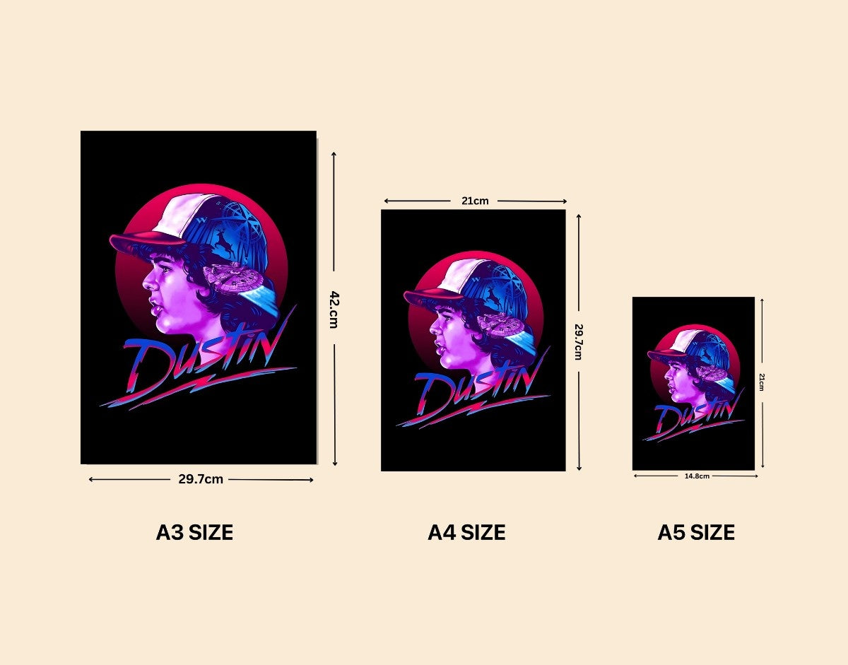 "DUSTIN HENDERSON - STRANGER THINGS" -Shiny & Sturdy Metallic Poster Art That Pops & Sticks