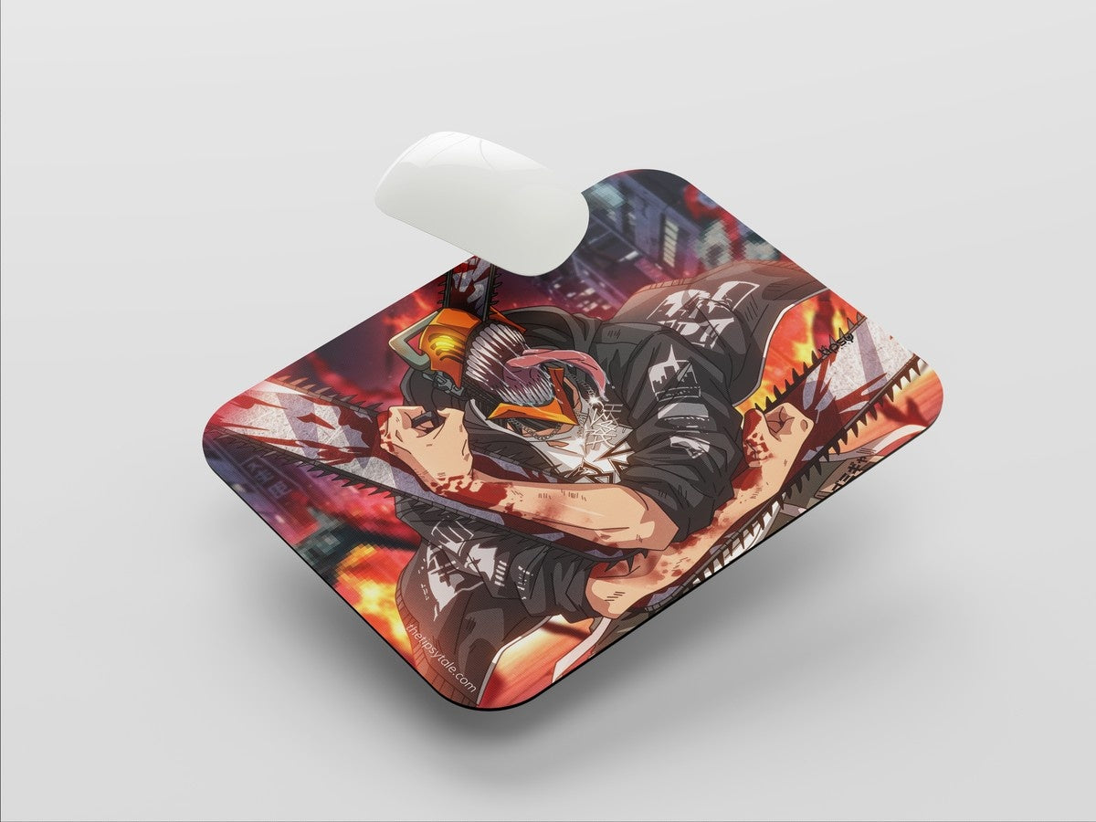 "DENJI BLOODY BADASS" Mousepad: Enhance Your Workspace with Style