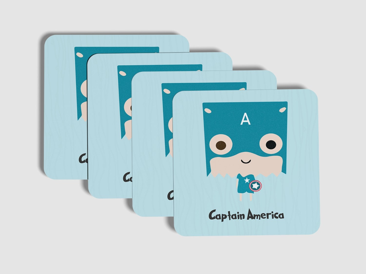 Shield Your Surfaces with Patriotic Pride:Captain America Coaster Set