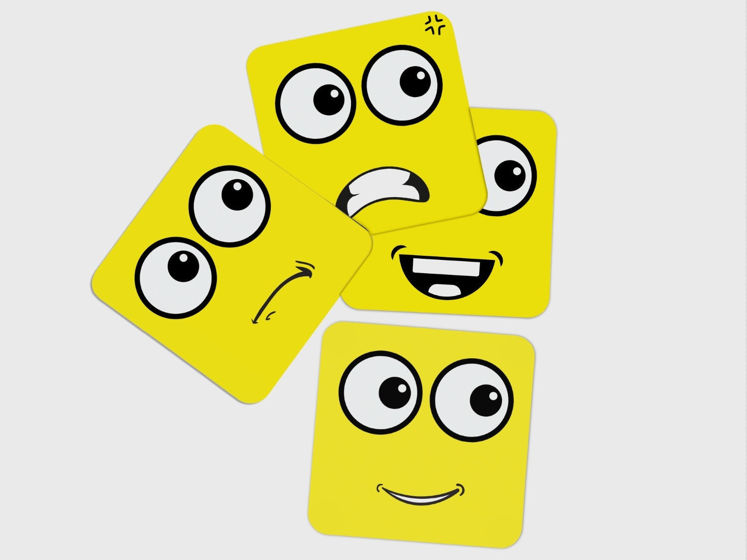 Yellow Emotion Emoji' Coaster Set of 4