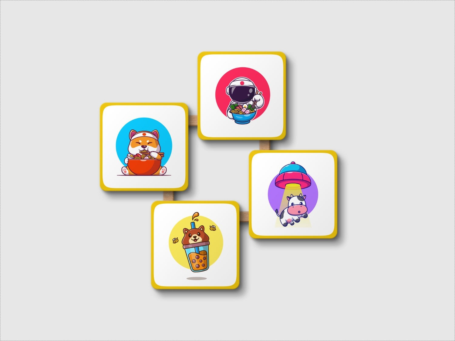Cute Fusion' Coaster Set of 4
