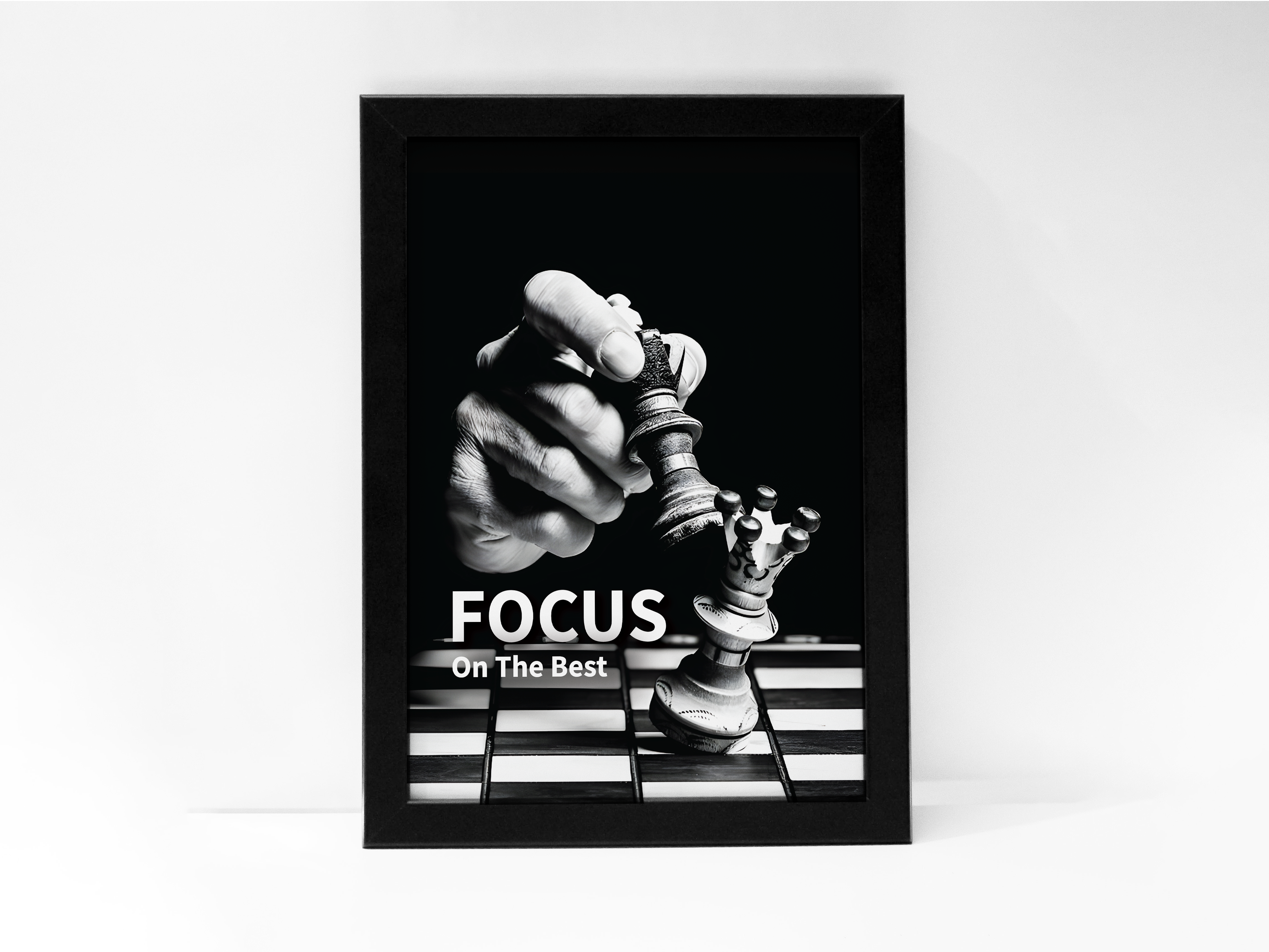 FRAMED "Focus On The Best" Poster – A4 Size - Motivational Theme