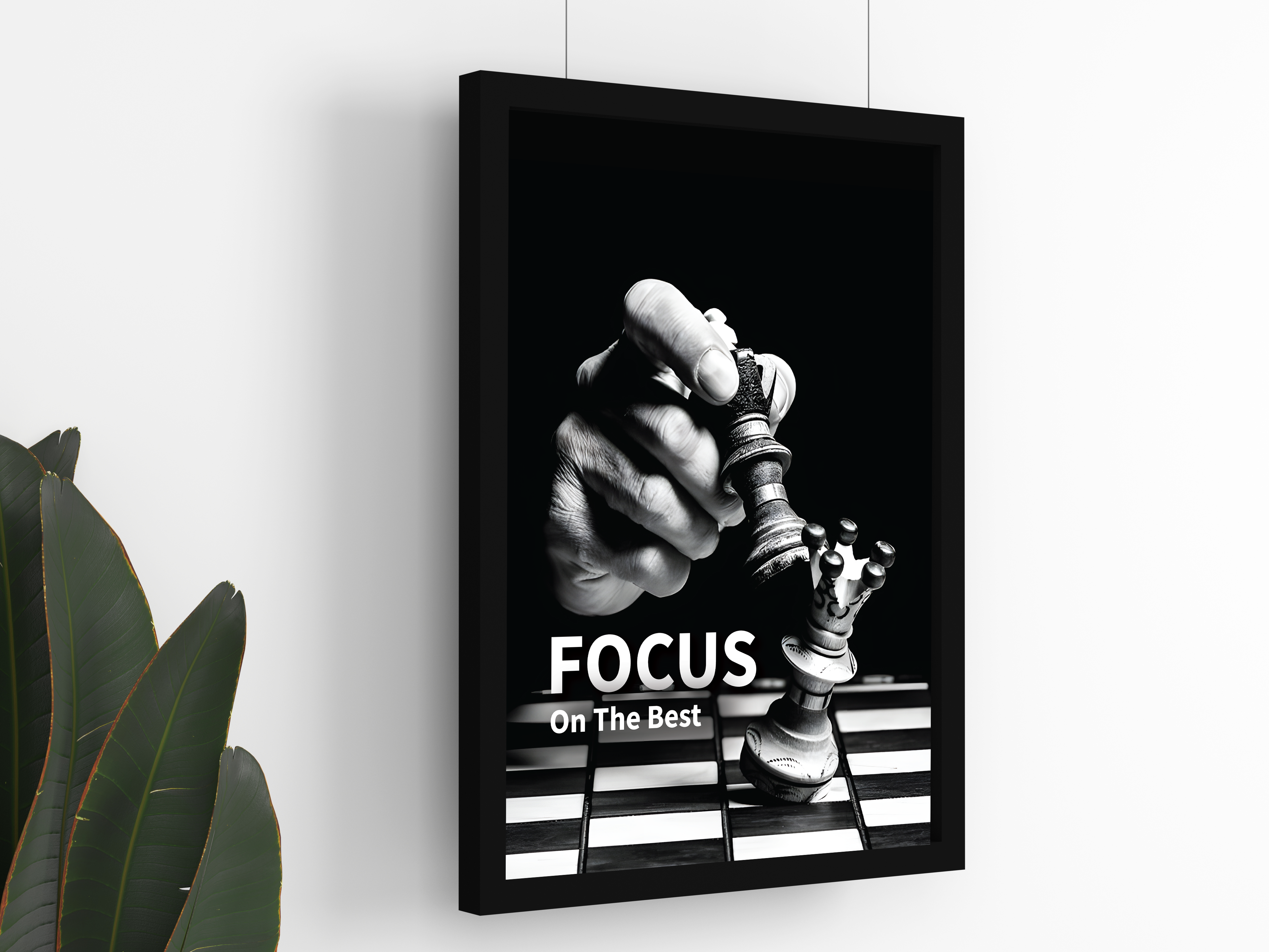 FRAMED "Focus On The Best" Poster – A4 Size - Motivational Theme