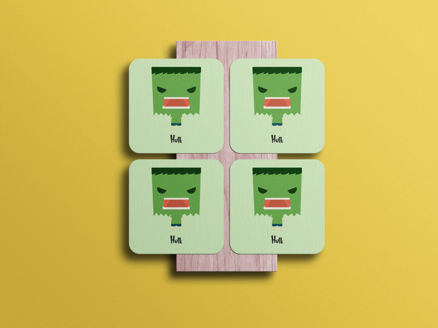 Smash-Proof Your Surfaces:Hulk Coaster Set