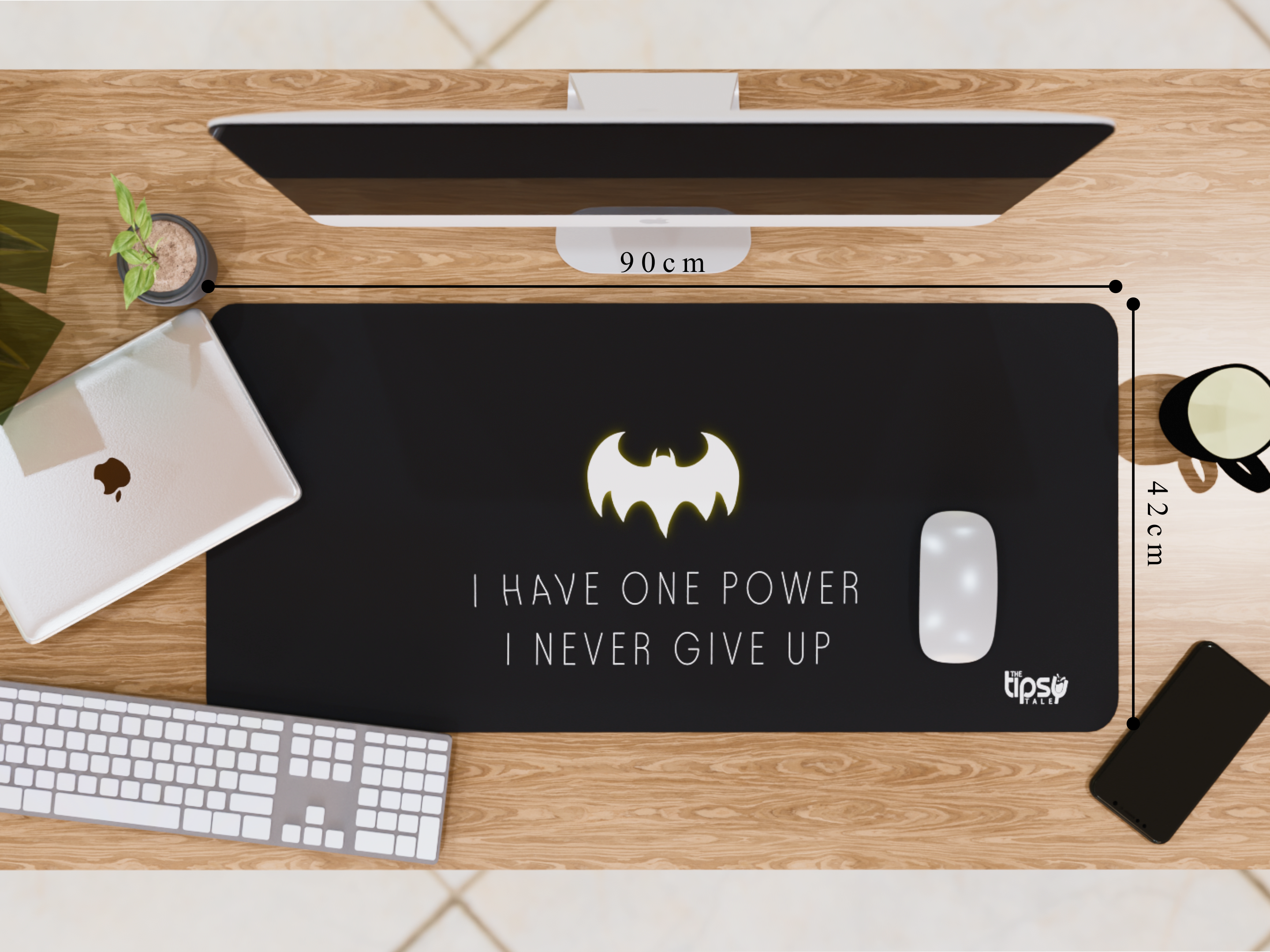 "Never Give Up" Gaming Mousepad Elevate Your Gaming Experience