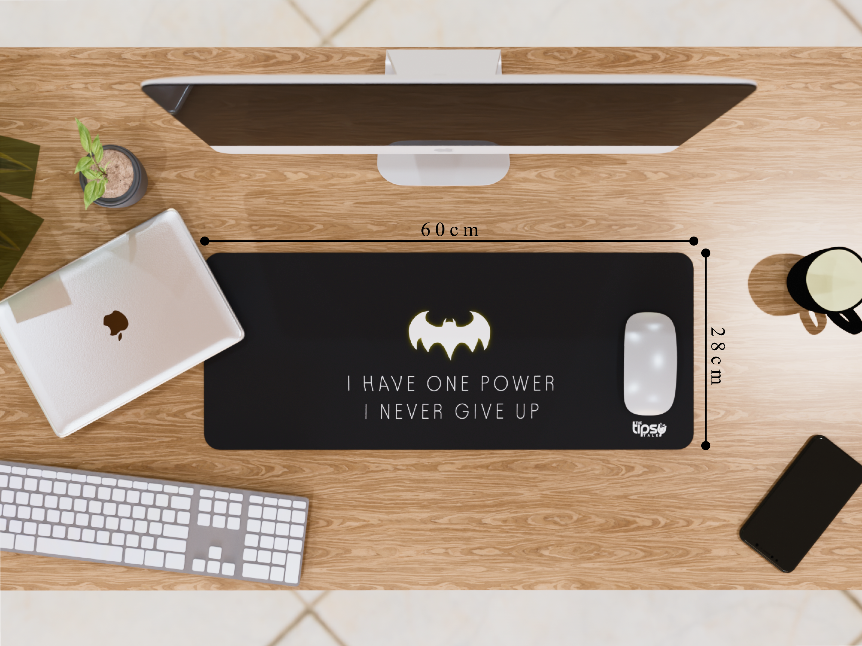 "Never Give Up" Gaming Mousepad Elevate Your Gaming Experience