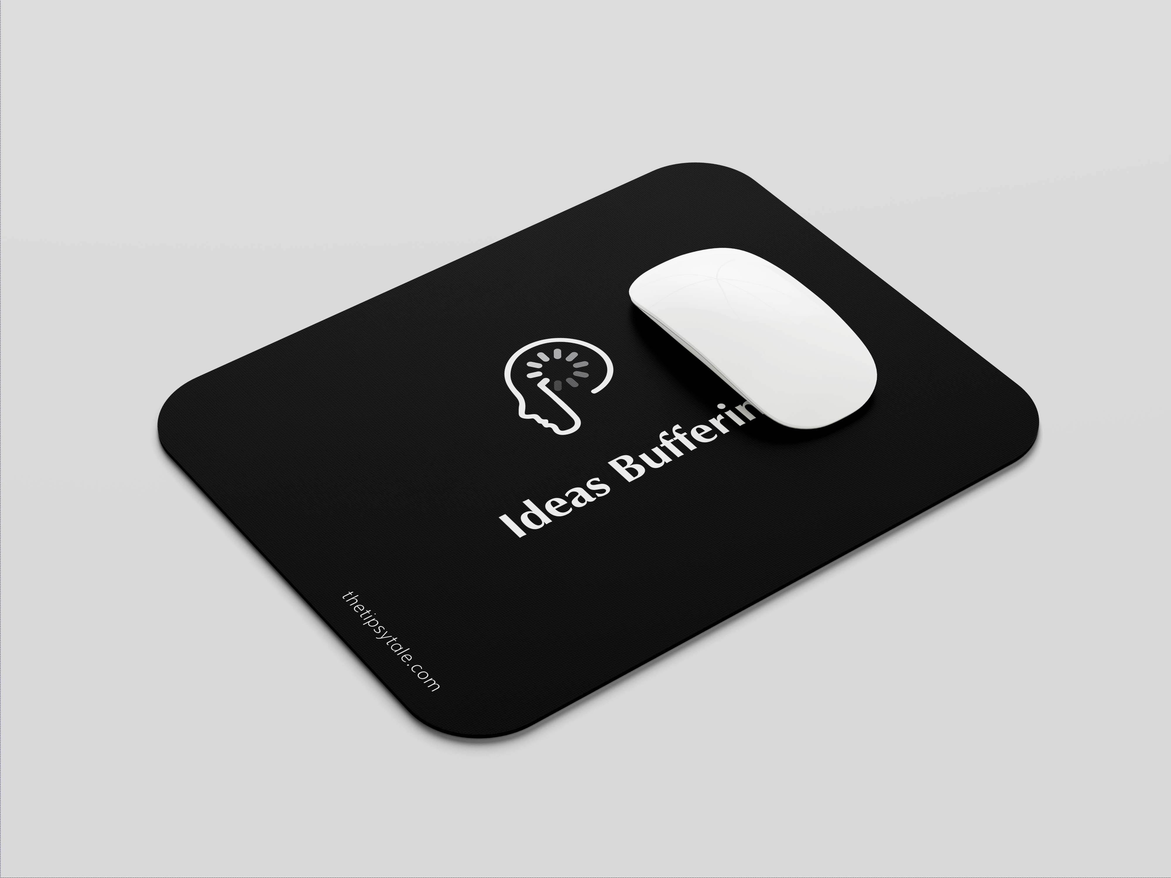 Tipsy Tale Ideas Buffering Mouse Pad: Hit the Brain Button