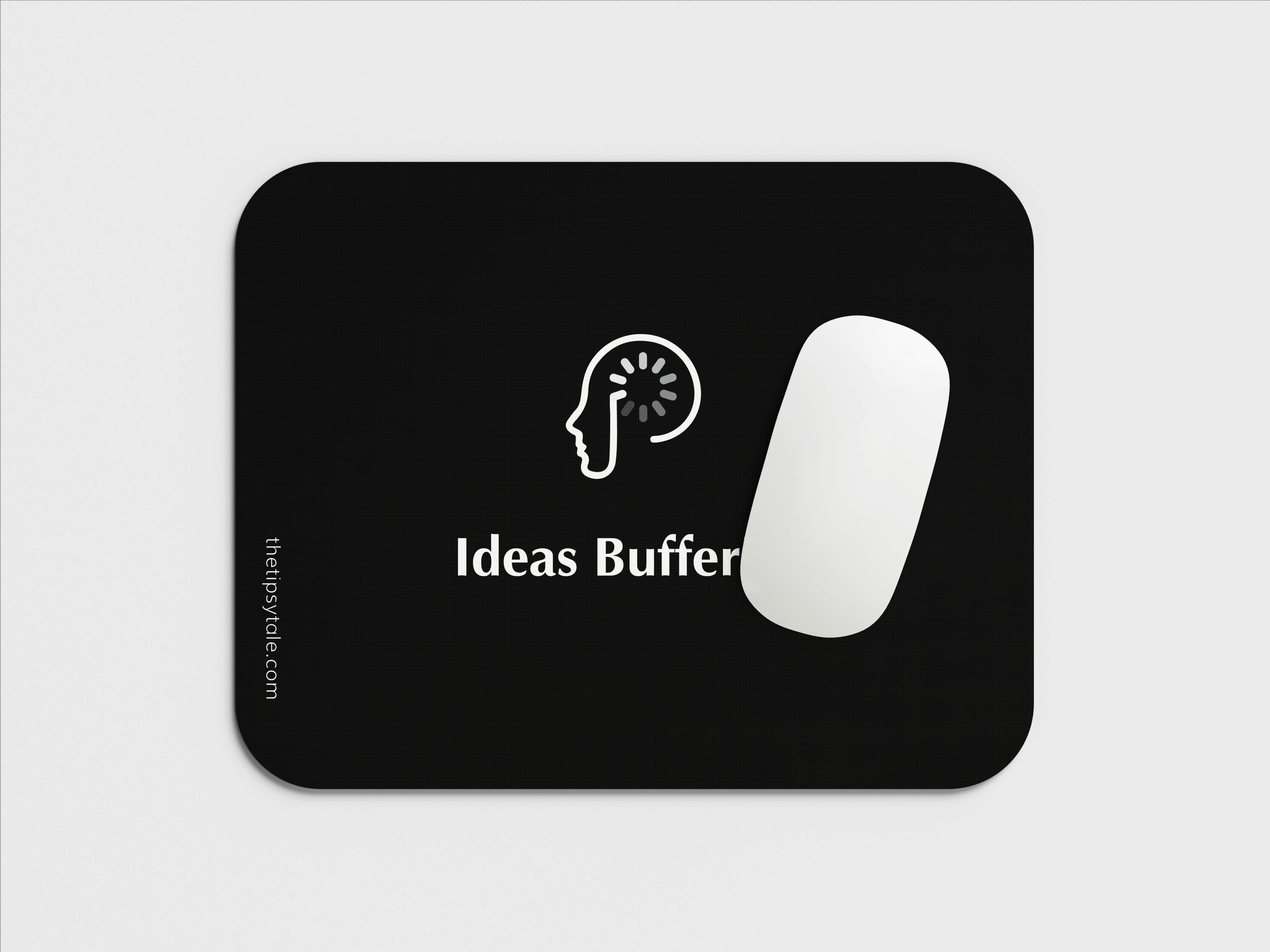 Tipsy Tale Ideas Buffering Mouse Pad: Hit the Brain Button