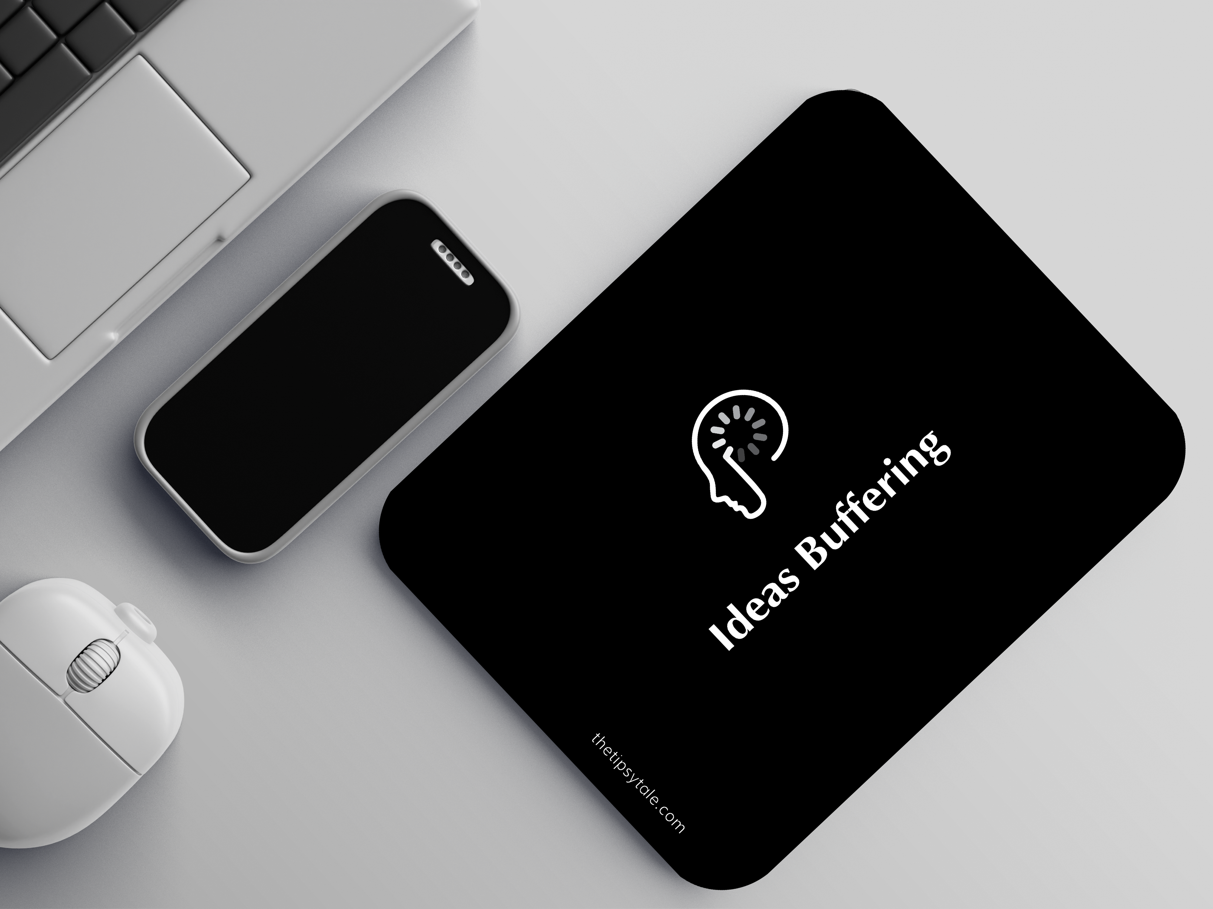 Tipsy Tale Ideas Buffering Mouse Pad: Hit the Brain Button