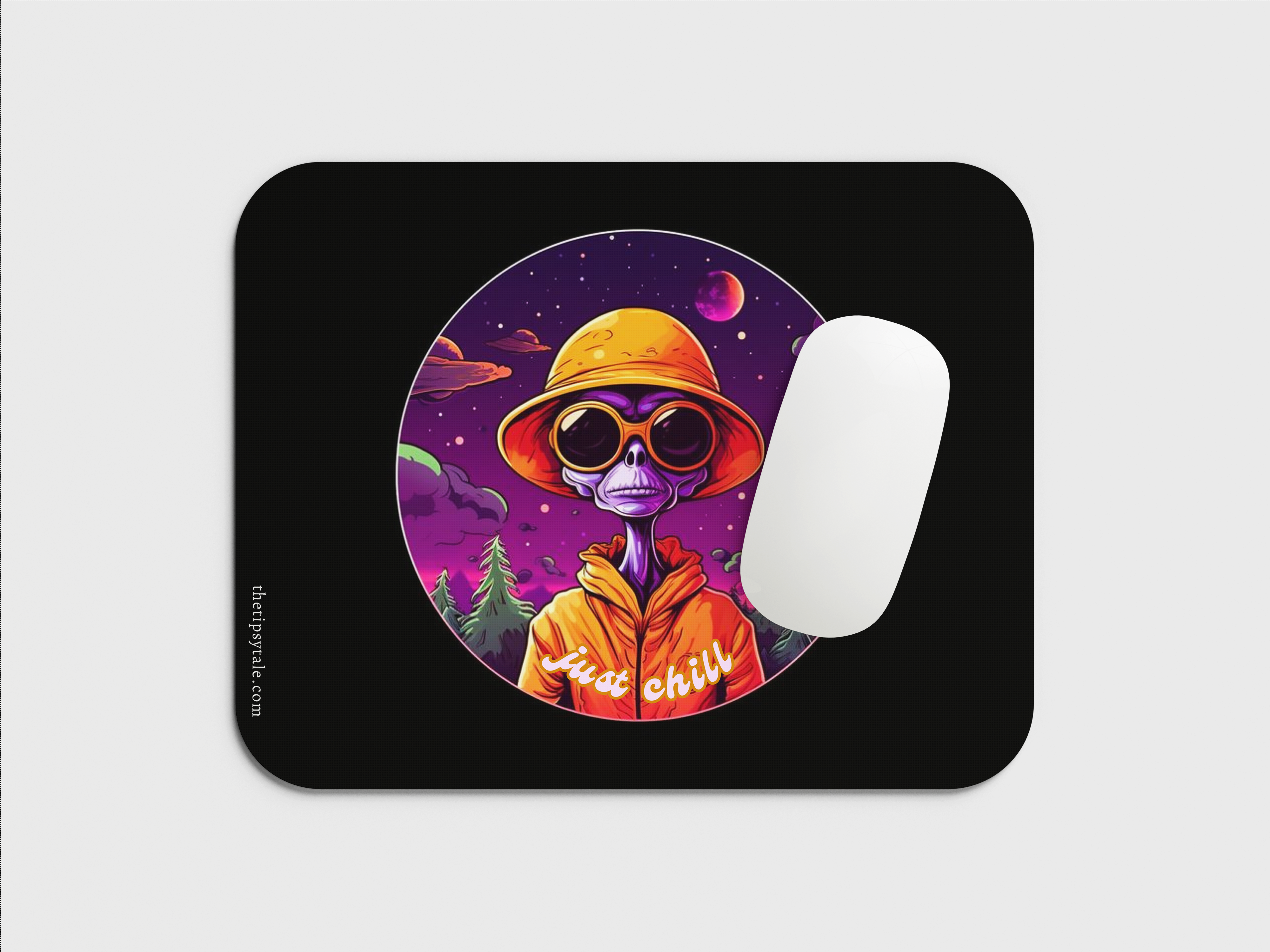 "SKULL MAN: JUST CHILL" Mousepad Enhance Your Workspace with Style