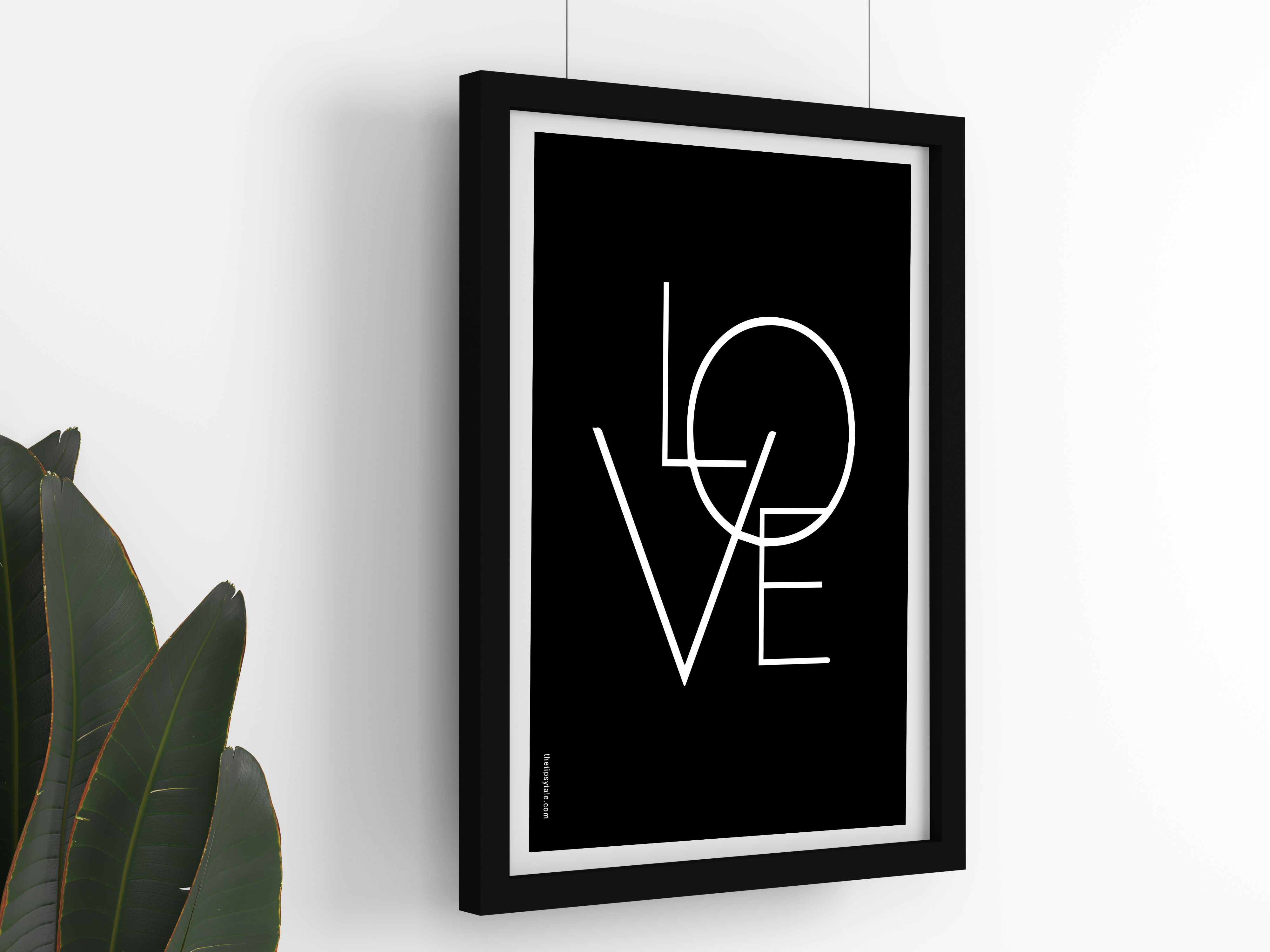 FRAMED "Love" Poster – A4 Size - Black Love Theme
