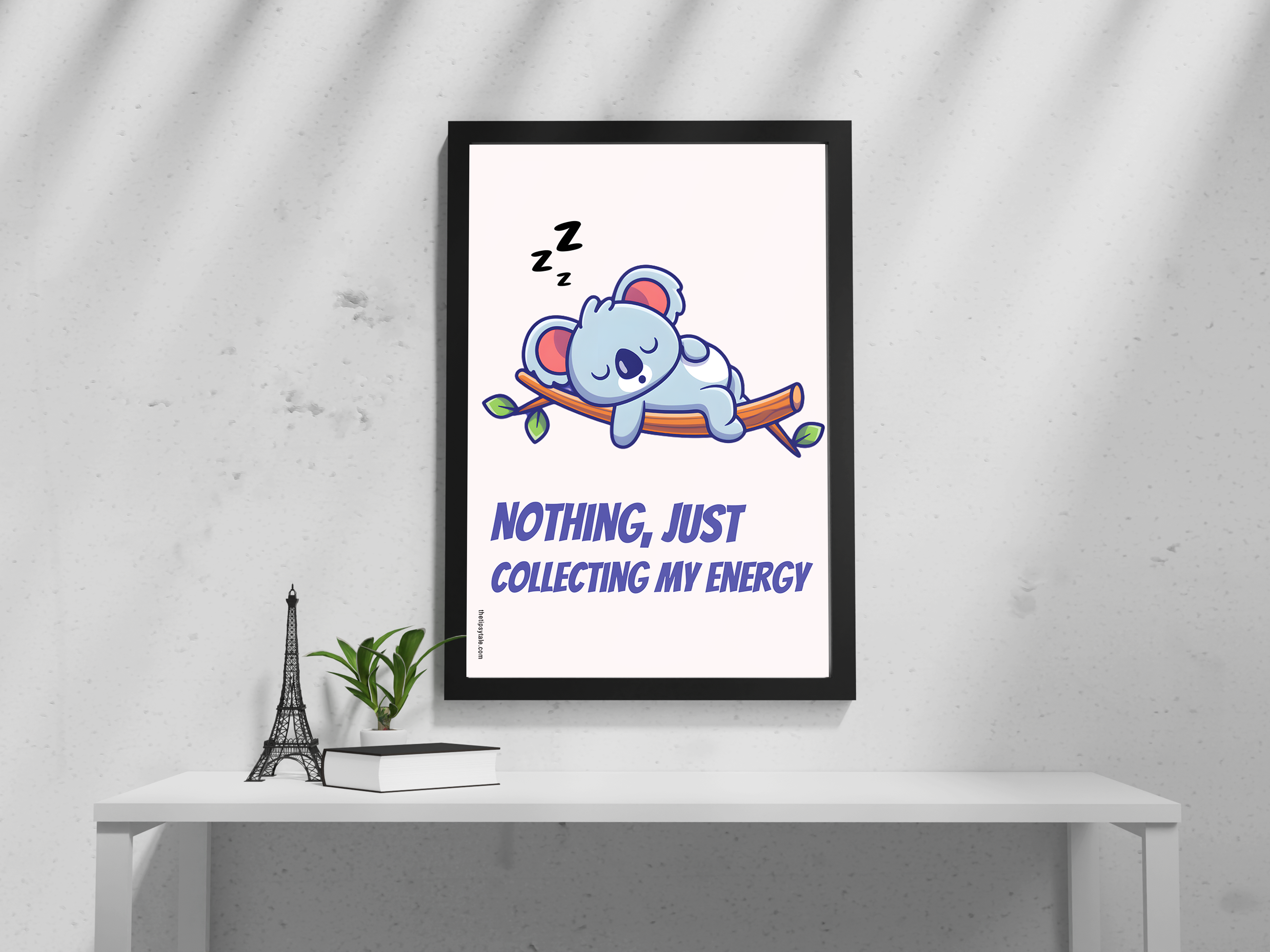 FRAMED "Nothing, Just Collecting My Energy" Poster – A4 Size - Motivation Theme
