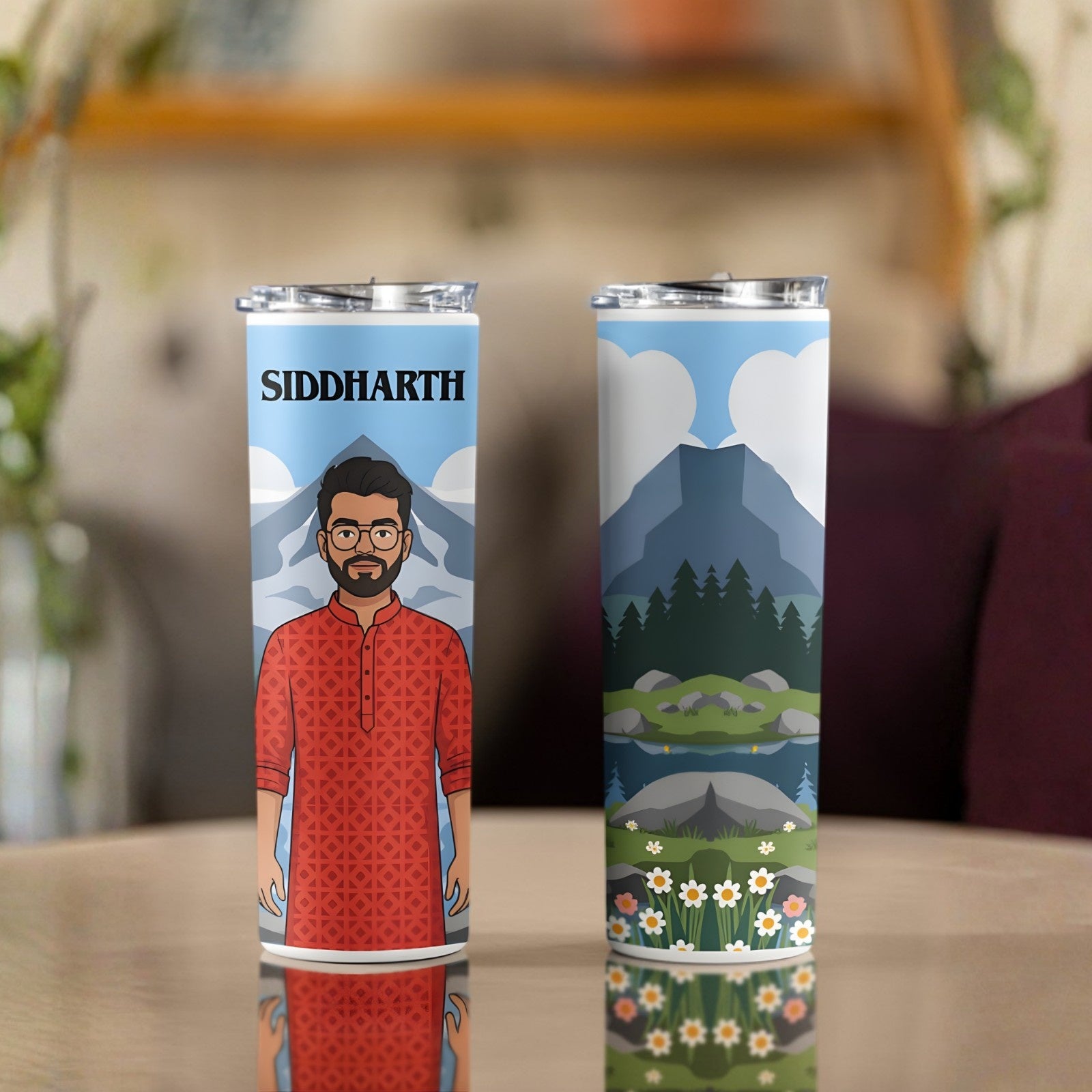 Custom Image + Name 20oz Tumbler – Stainless Steel, Insulated, With Straw