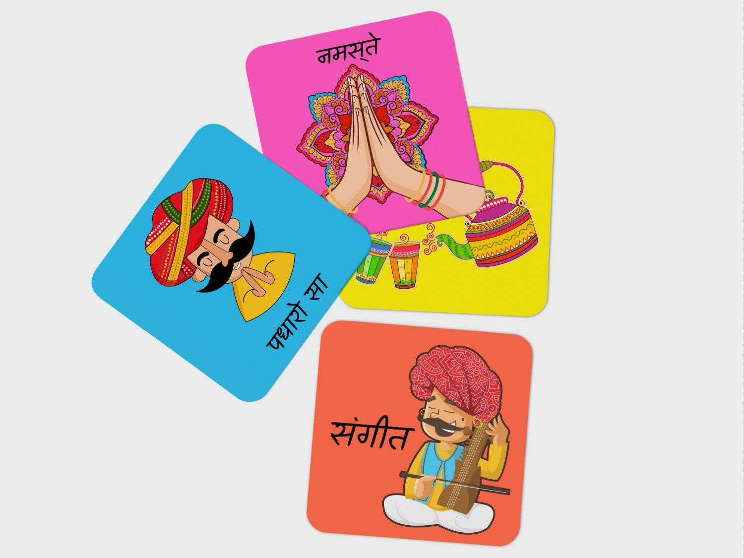 Rajasthani Style mei Bolo 'Khamma Ghani' to Guests with 4 Set Coaster