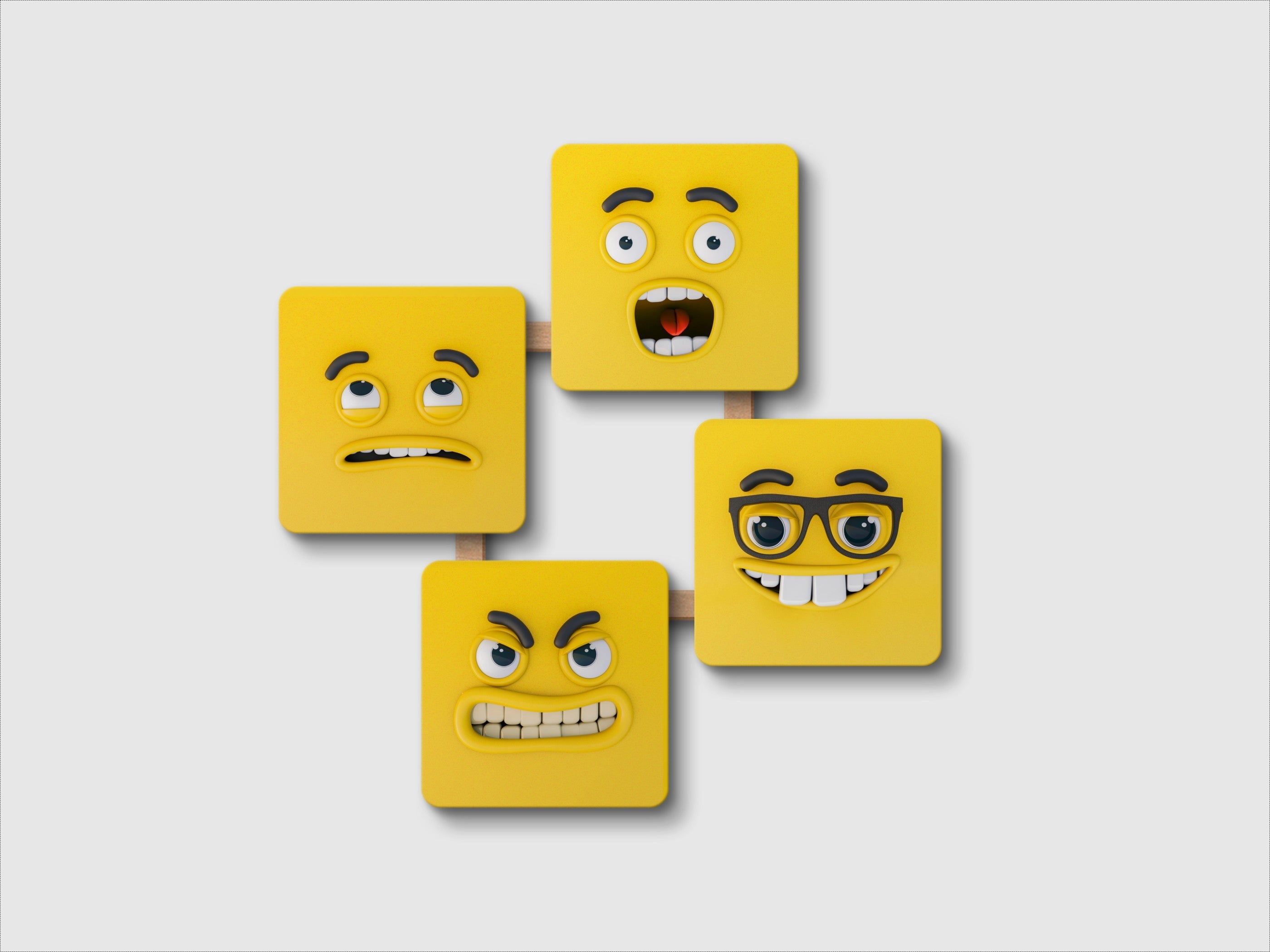 Emoji Funster' Coaster Set of 4