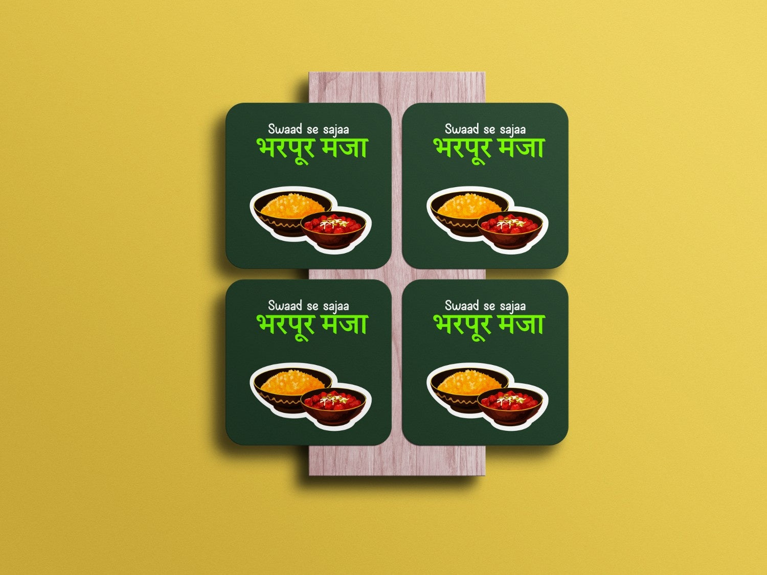 Swaad se Sajaa, Bharpoor Mazaa' Coaster Set of 4