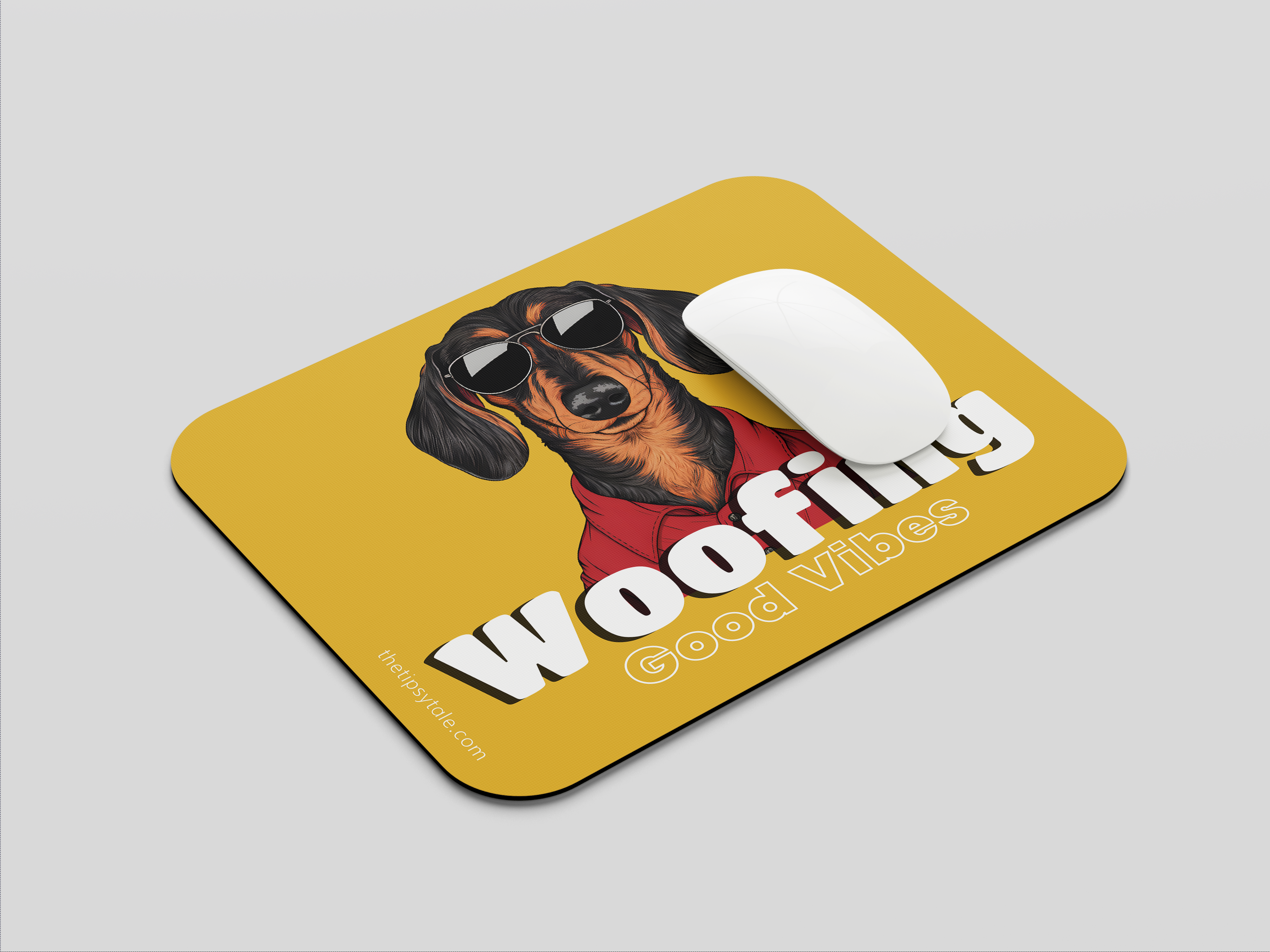 "Woofing With Good Vibes" Mousepad – Enhance Your Workspace with Style