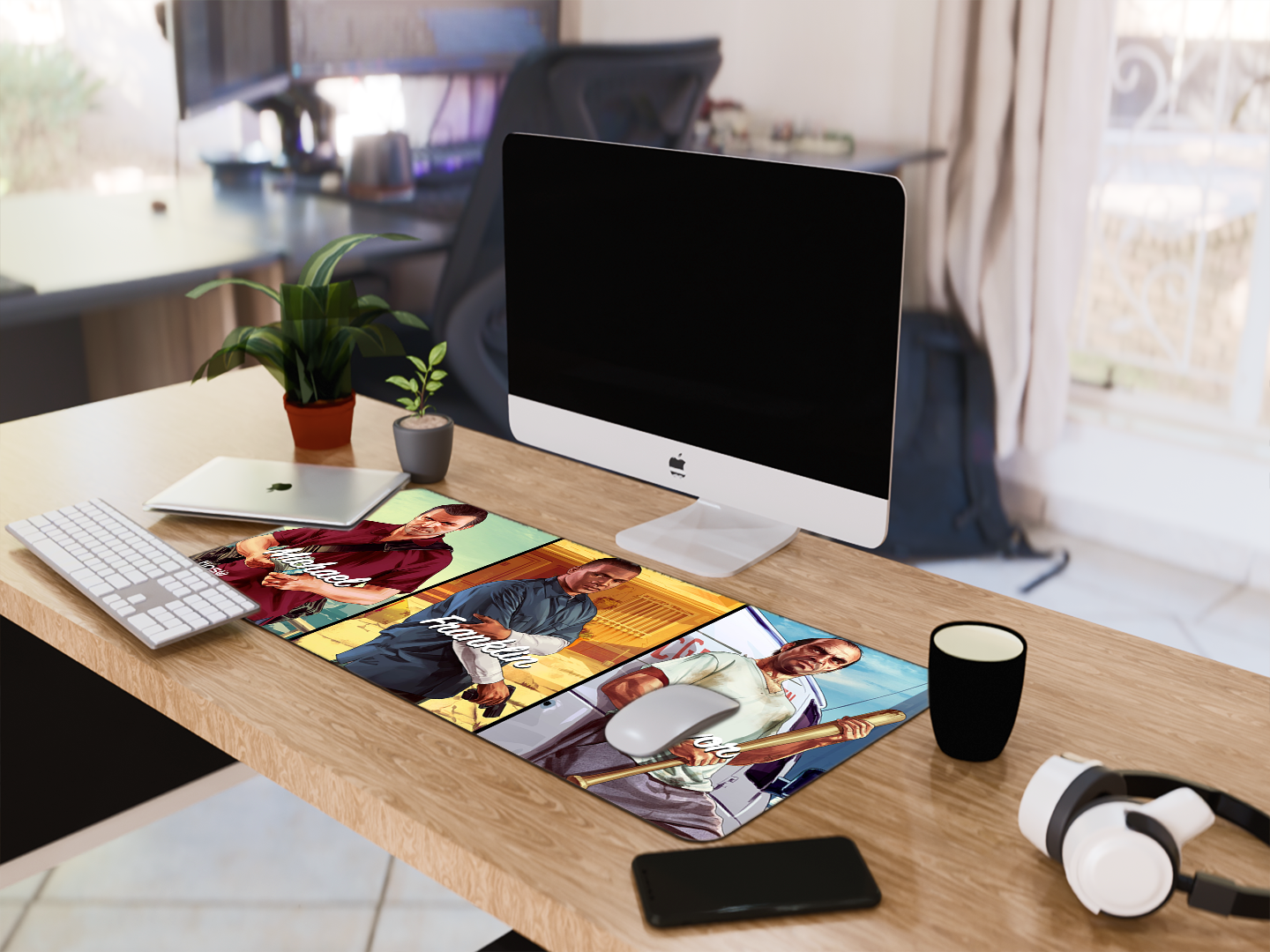 "MICHEAL,TREVOR,FRANKLIN-GTA-GAME" Gaming Mousepad- Elevate Your Gaming Experience