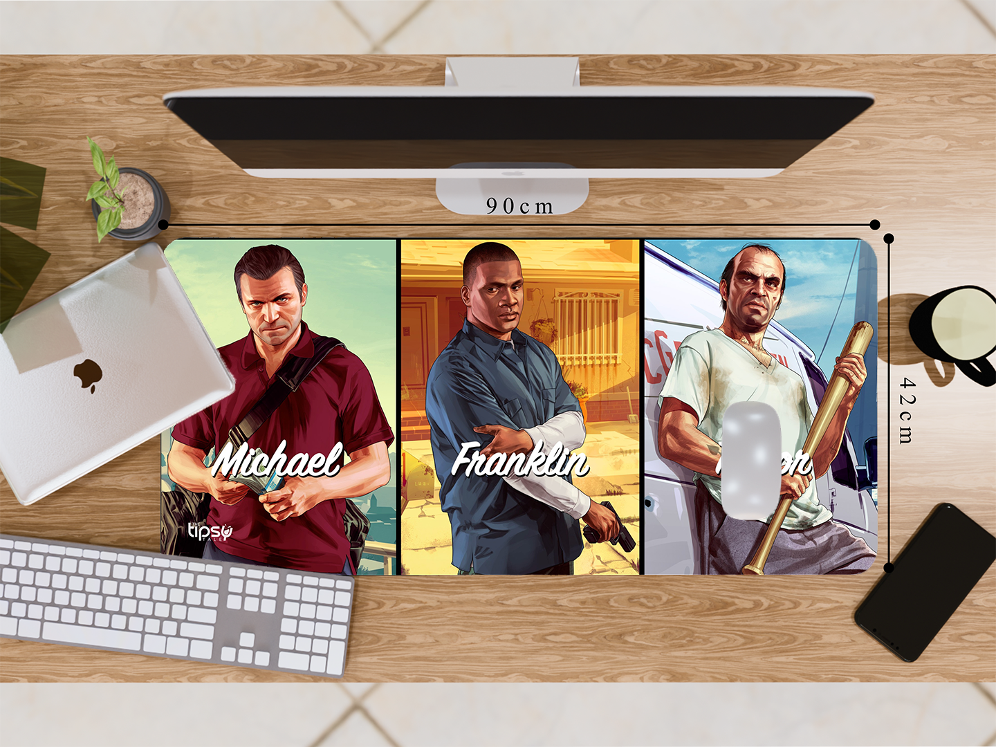 "MICHEAL,TREVOR,FRANKLIN-GTA-GAME" Gaming Mousepad- Elevate Your Gaming Experience