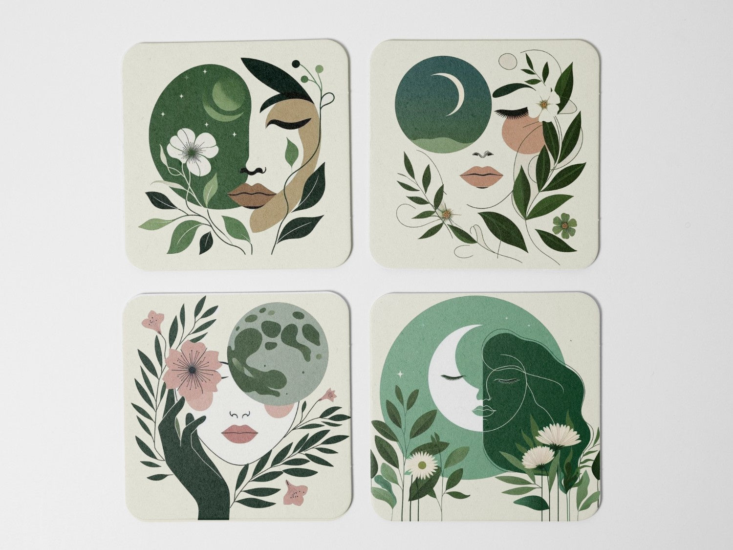 Moon Abstract combo' Coaster Set of 4