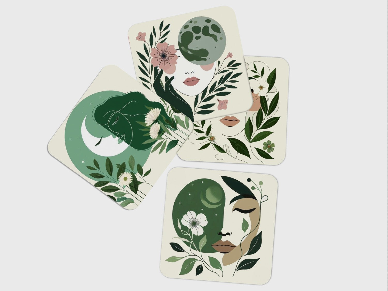 Moon Abstract combo' Coaster Set of 4